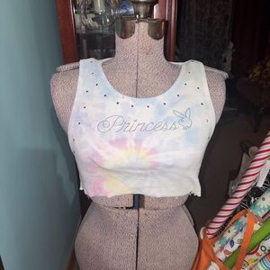 Playboy Pastel Tie-Dye Princess Rhinestone Crop Top
